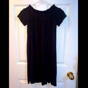 Off the shoulder black dress